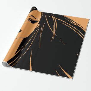 Portrait of the girl with dismissed hair wrapping paper