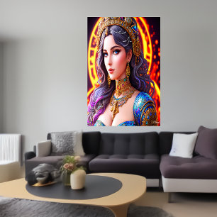 Portrait of the Greek Goddess Aphrodite   AI Art Poster
