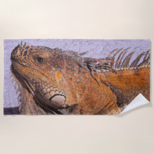 Portrait of the Iguana Beach Towel