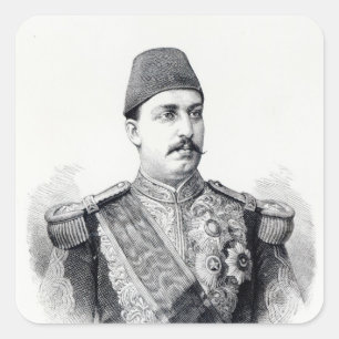 Portrait of The Khedive Tawfig Square Sticker