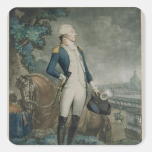 Portrait of the Marquis de La Fayette Square Sticker