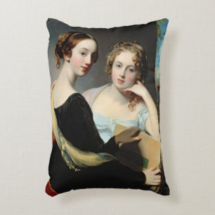 Portrait of the McEuen sisters, after 1823 Decorative Cushion