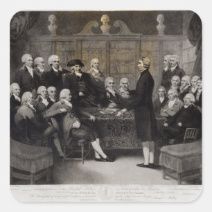 Portrait of the Medical Society Members of Square Sticker