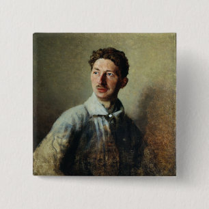 Portrait of the poet Sergey Gorodetsky 1909 15 Cm Square Badge