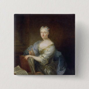 Portrait of the singer Marie-Louise Desmatins 15 Cm Square Badge