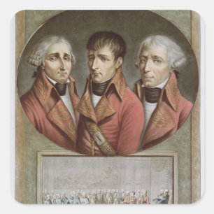 Portrait of the Three Consuls of the Republic Square Sticker