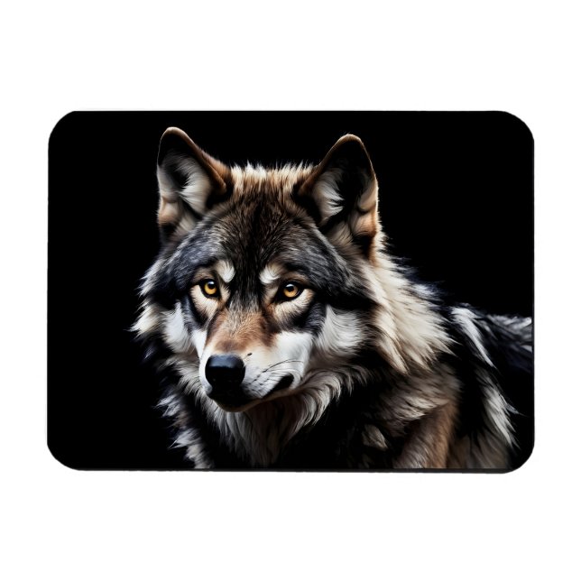 Portrait of the wolf magnet (Horizontal)