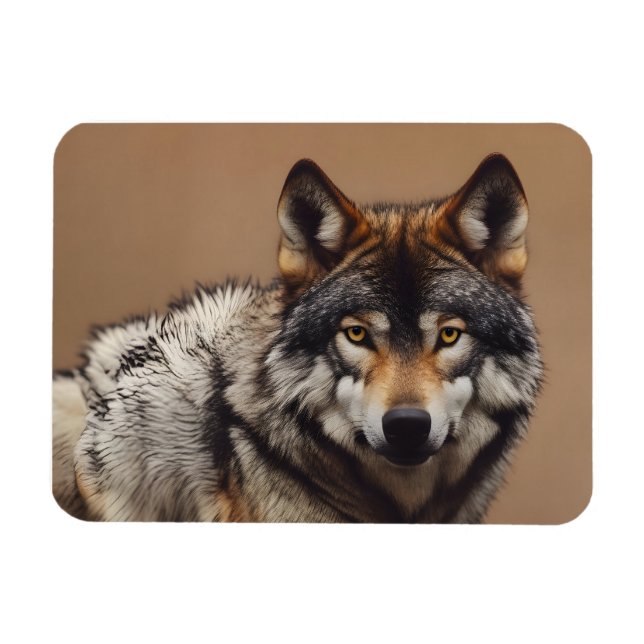 Portrait of the wolf magnet (Horizontal)