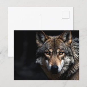 Portrait of the wolf postcard