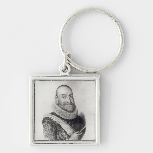 Portrait of Theodore Agrippa d'Aubigne Key Ring (Front)