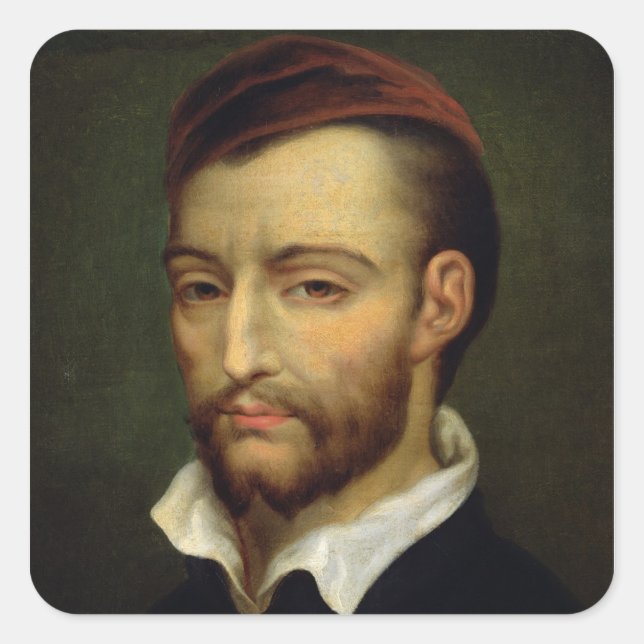 Portrait of Theodore Gericault Square Sticker (Front)
