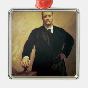Portrait of Theodore Roosevelt Metal Tree Decoration