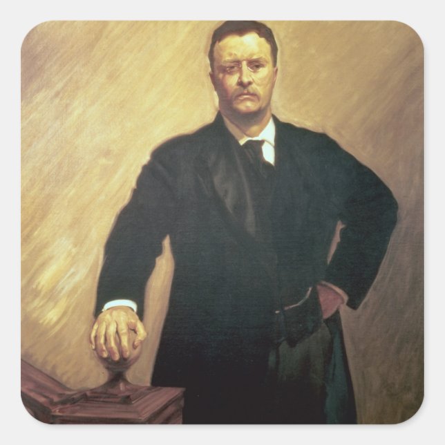 Portrait of Theodore Roosevelt Square Sticker (Front)