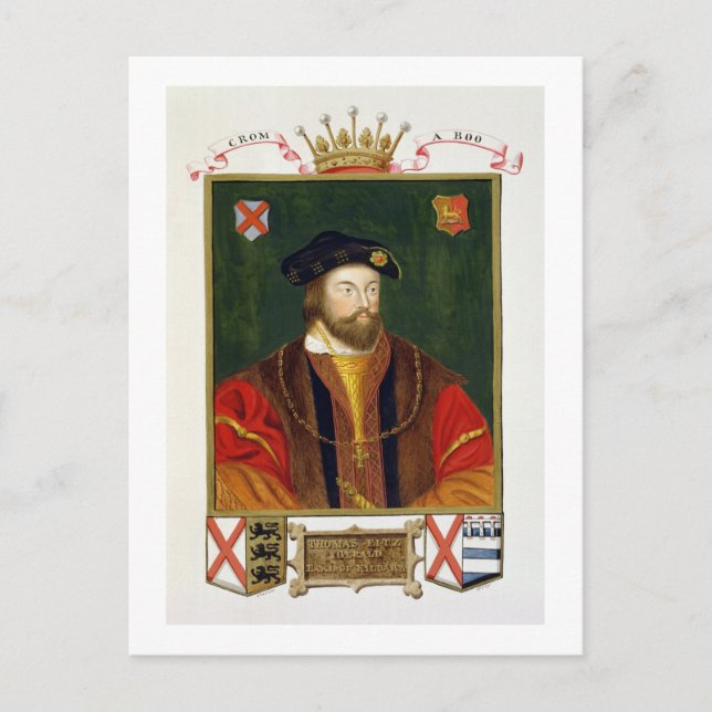 Portrait of Thomas Fitzgerald (1513-37) Lord Offal Postcard (Front)