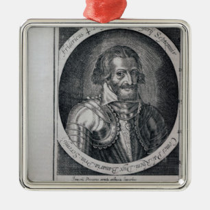 Portrait of Thomas from 'Coryate's Crudities' Metal Tree Decoration