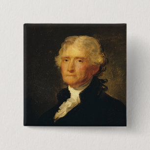 Portrait of Thomas Jefferson 15 Cm Square Badge