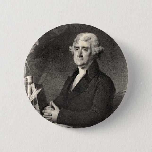 Portrait of Thomas Jefferson 6 Cm Round Badge (Front)