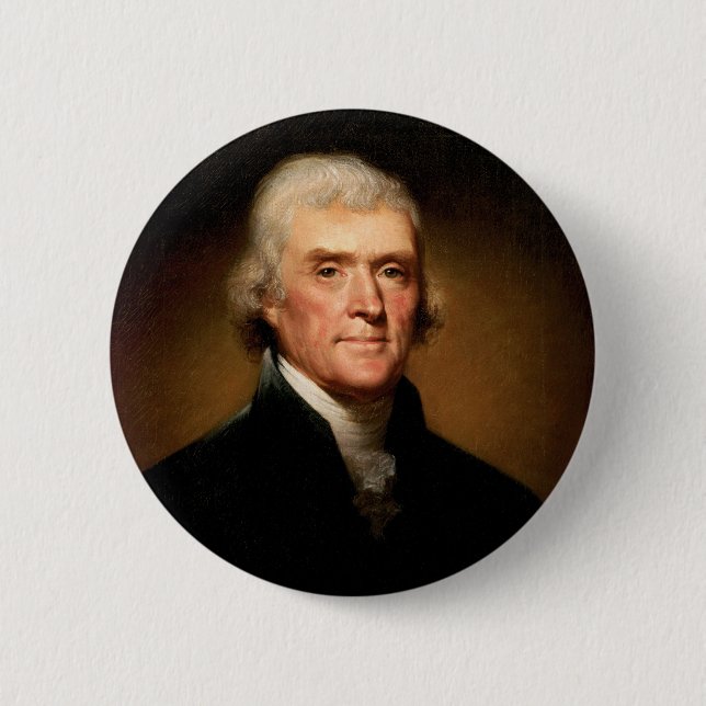 Portrait of Thomas Jefferson by Rembrandt Peale 6 Cm Round Badge (Front)