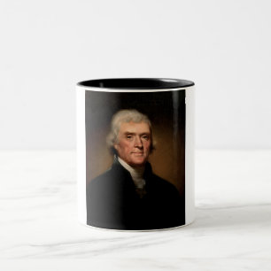 Portrait of Thomas Jefferson (by Rembrandt Peale) Two-Tone Coffee Mug