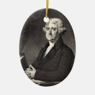 Portrait of Thomas Jefferson Ceramic Tree Decoration