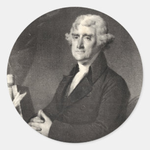 Portrait of Thomas Jefferson Classic Round Sticker