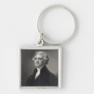 Portrait of Thomas Jefferson, engraved by Henry Br Key Ring