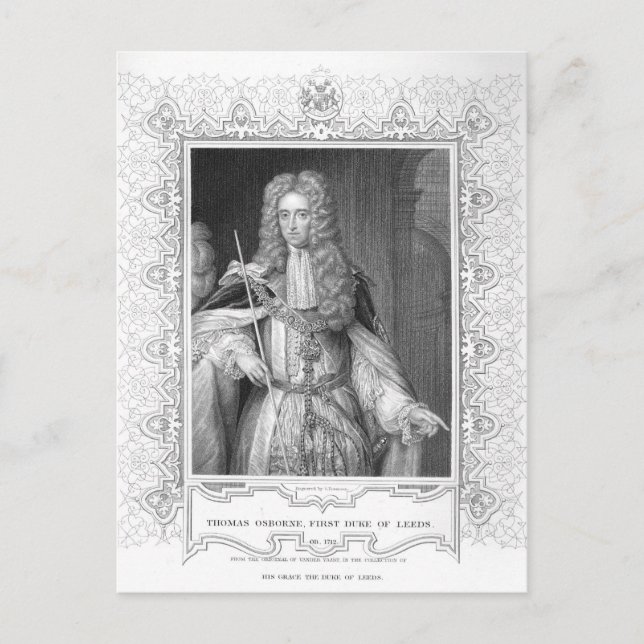 Portrait of Thomas Osborne, engraving Postcard (Front)