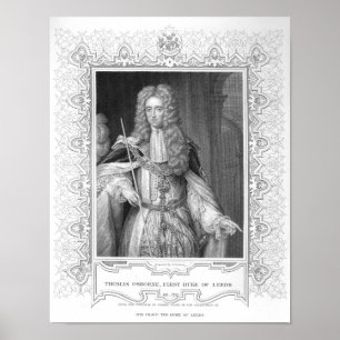 Portrait of Thomas Osborne, engraving Poster