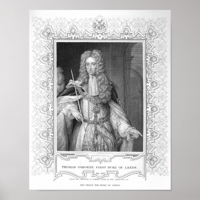Portrait of Thomas Osborne, engraving Poster (Front)