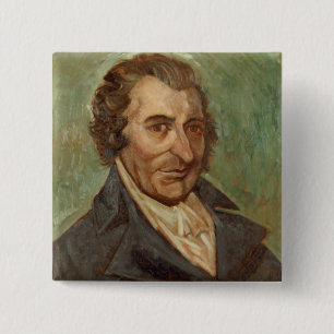 Portrait of Thomas Paine 15 Cm Square Badge