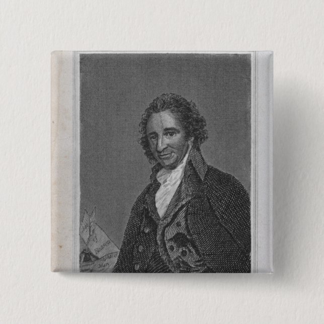 Portrait of Thomas Paine  from Volume I 15 Cm Square Badge (Front)