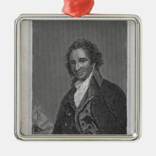 Portrait of Thomas Paine from Volume I Metal Tree Decoration