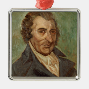 Portrait of Thomas Paine Metal Tree Decoration