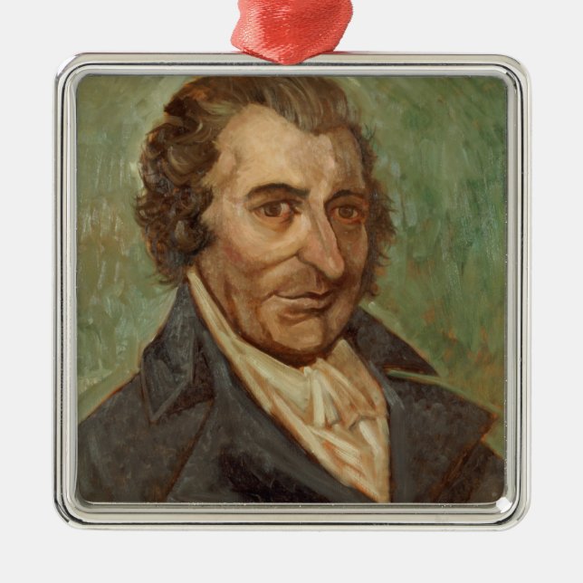 Portrait of Thomas Paine Metal Tree Decoration (Front)