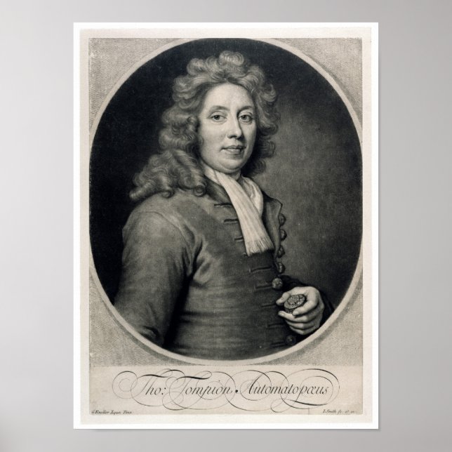 Portrait of Thomas Tompion  engraved by John Poster (Front)
