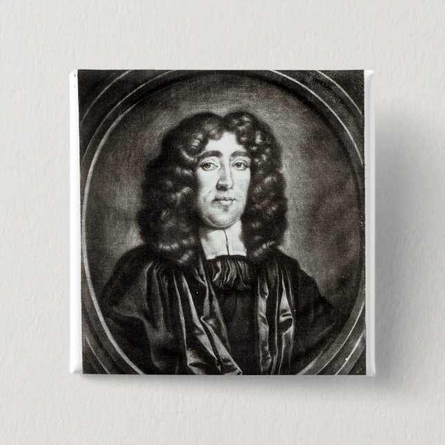 Portrait of Titus Oates  engraved by R. Thompson 15 Cm Square Badge (Front)