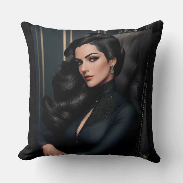 Portrait Of Tressa Straninski by Xzendor7 Cushion (Front)