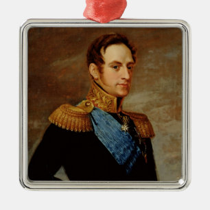 Portrait of Tsar Nicholas I  1826 Metal Ornament