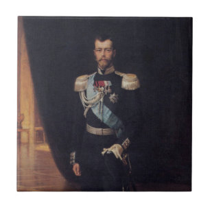 Portrait of Tsar Nicholas II (by Albert Edelfelt) Ceramic Tile