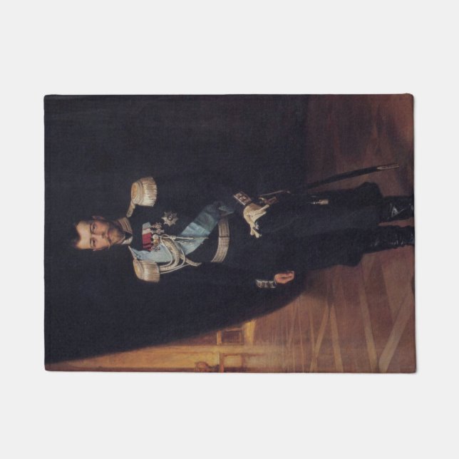 Portrait of Tsar Nicholas II (by Albert Edelfelt) Doormat (Front)