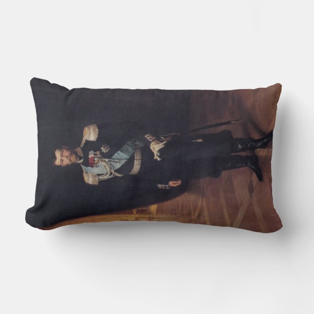 Portrait of Tsar Nicholas II (by Albert Edelfelt) Lumbar Cushion (Front)