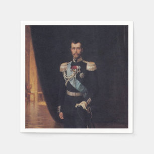 Portrait of Tsar Nicholas II (by Albert Edelfelt) Napkin