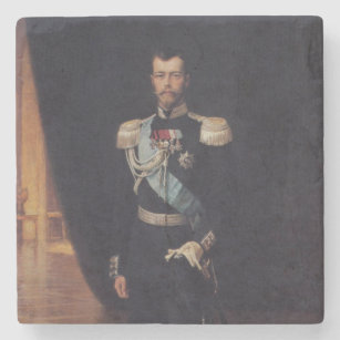 Portrait of Tsar Nicholas II (by Albert Edelfelt) Stone Coaster