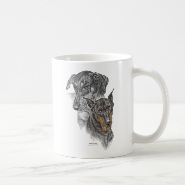 Portrait of Two Dobermans Coffee Mug (Right)