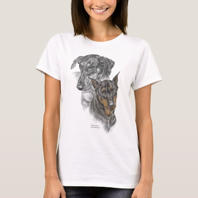 Portrait of Two Dobermans T-Shirt (Front)