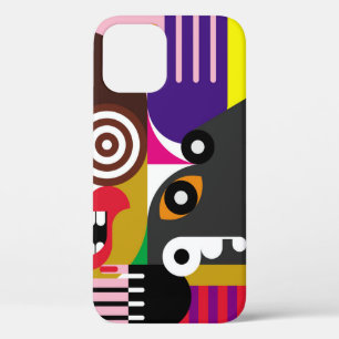 Portrait of two women - colour illustration. Woman iPhone 12 Case