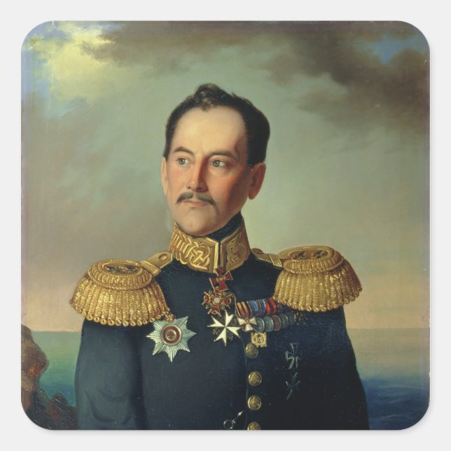 Portrait of Vice-admiral Nikolai Square Sticker (Front)