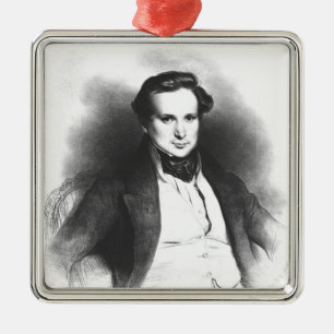 Portrait of Victor Hugo Metal Ornament