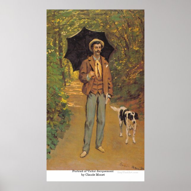 Portrait of Victor Jacquemont by Claude Monet Poster (Front)