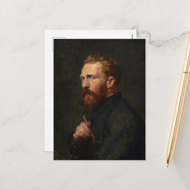 Portrait of Vincent van Gogh by John Peter Russell Holiday Postcard (Front/Back In Situ)
